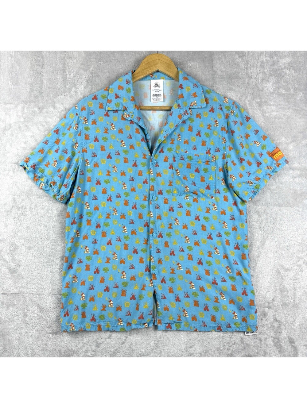 Disney Exclusive Vacation Club Button Up Member Only Moonlight Magic Size S Blue